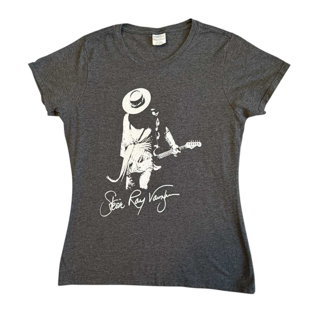 Vintage-Style Steve Ray Vaughan Graphic Tee - Charcoal Size M #2107